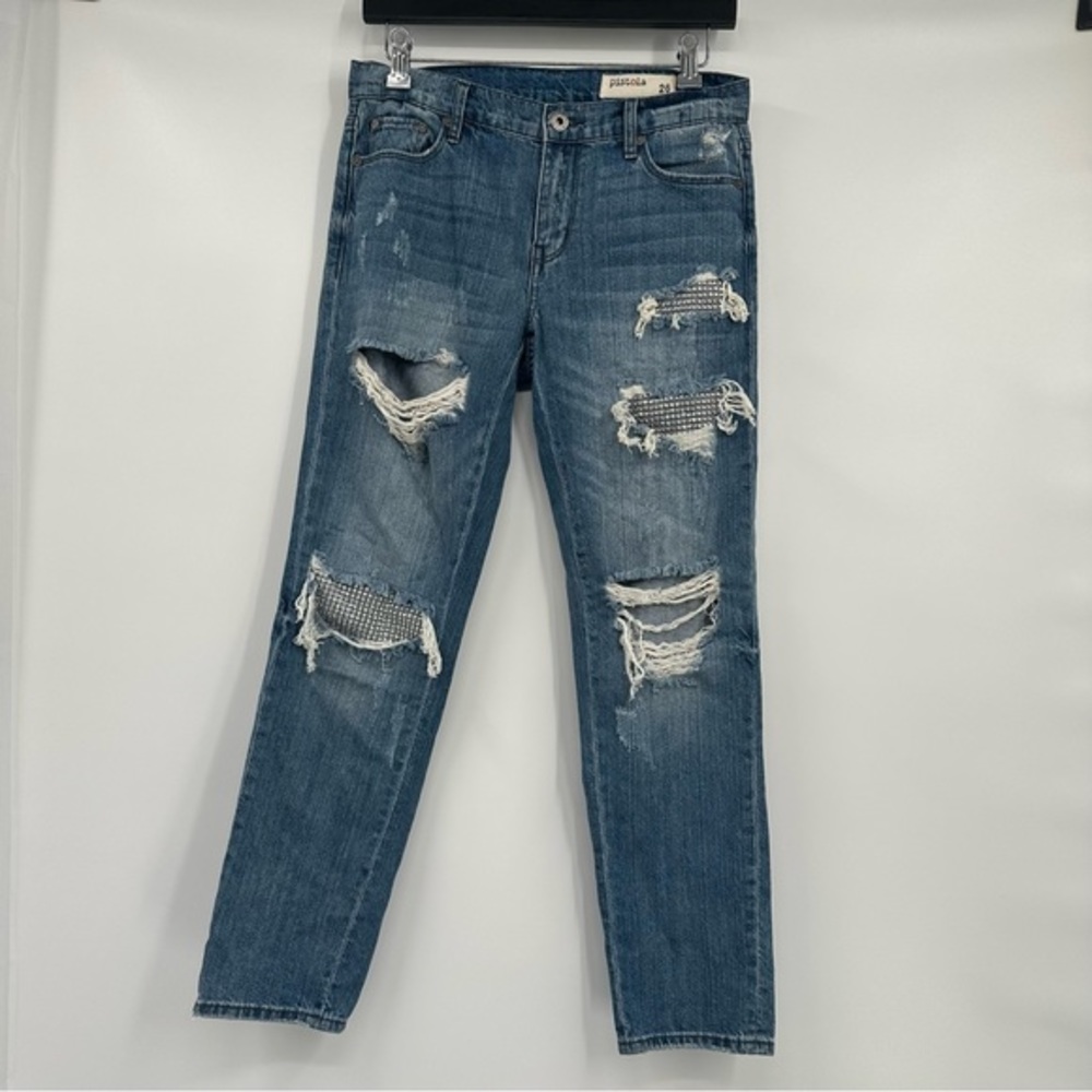 Pistola Womens Ripped Distressed Cuff Jeans Size 26 medium Wash - Picture 3 of 12